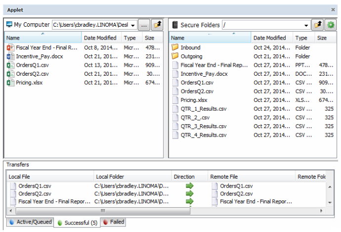 Secure Folders Applet