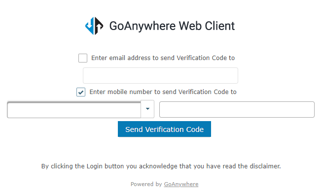 GoAnywhere One-Time Password login