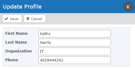 Update Profile Page