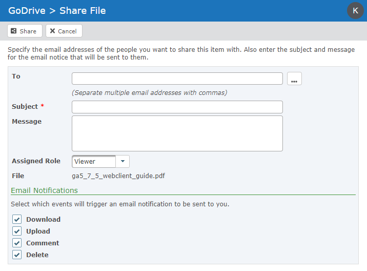 Share File Page
